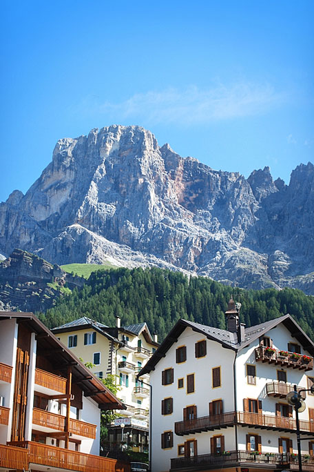 val gardena village and dolomites